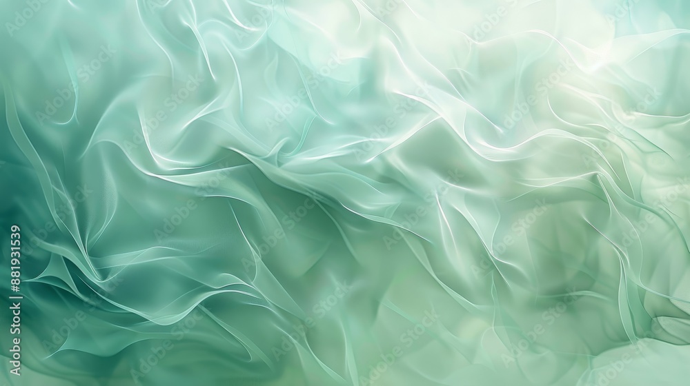 Abstract background with gradient blend of light blue and seafoam green blurry shapes and gentle glowing light effects for tranquility Abstract background with gradient blend of light blue and seafoam green blurry shapes and gentle glowing light effects for tranquility