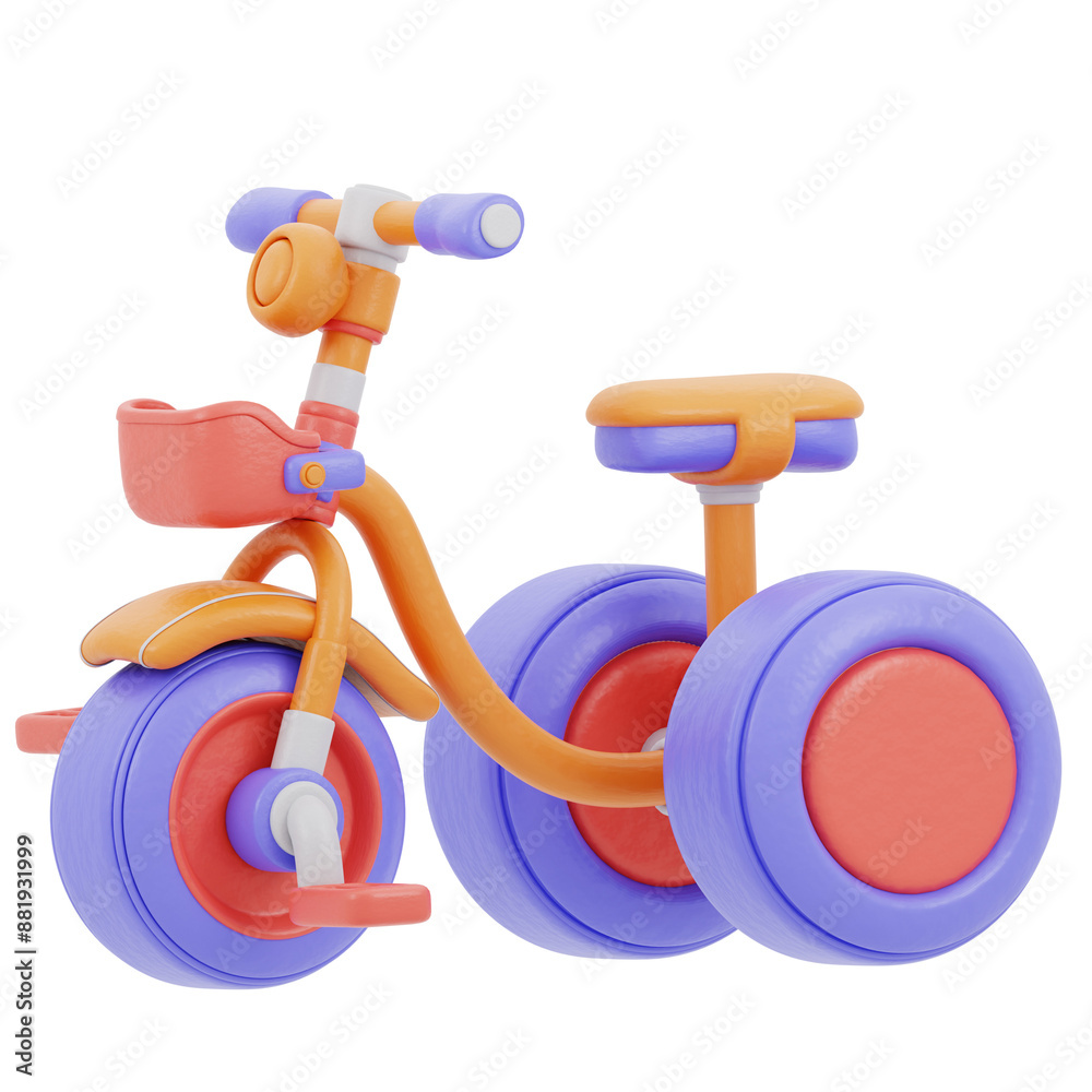 3D illustration of a child s bicycle 3D illustration of a child s bicycle