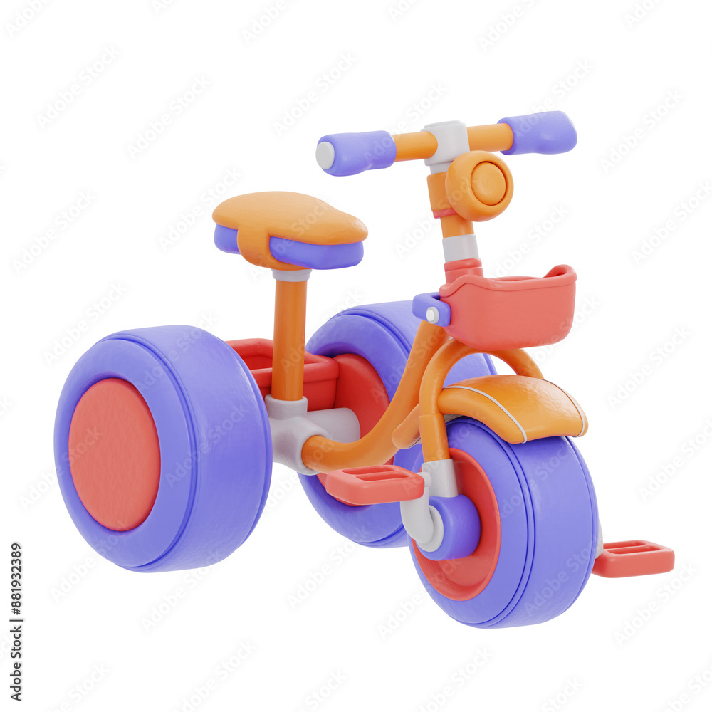 3D illustration of a child s bicycle 3D illustration of a child s bicycle