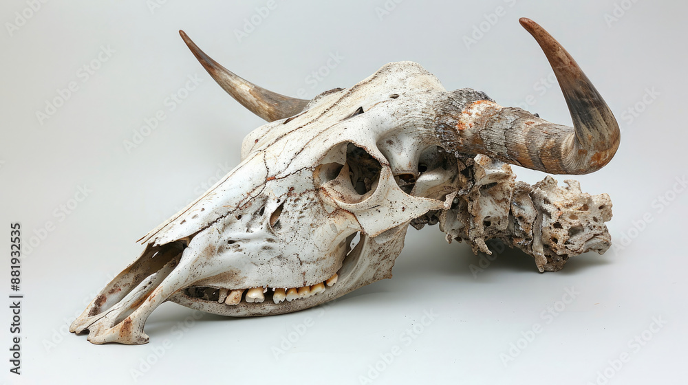 bull head bone animal skeleton skull isolated on white background bull head bone animal skeleton skull isolated on white background