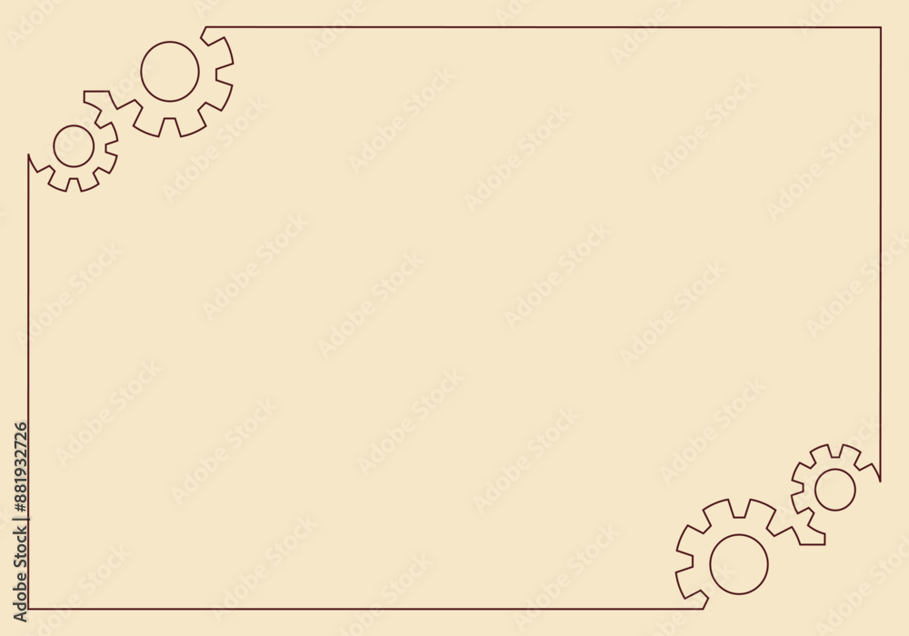 A minimalist beige background with gear icons on both corners, used for presentations, education stuff, custom text template. Ideal for digital creators needing a clean, professional backdrop. EPS 10 A minimalist beige background with gear icons on both corners, used for presentations, education stuff, custom text template. Ideal for digital creators needing a clean, professional backdrop. EPS 10