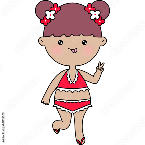 Girl in red bikini 