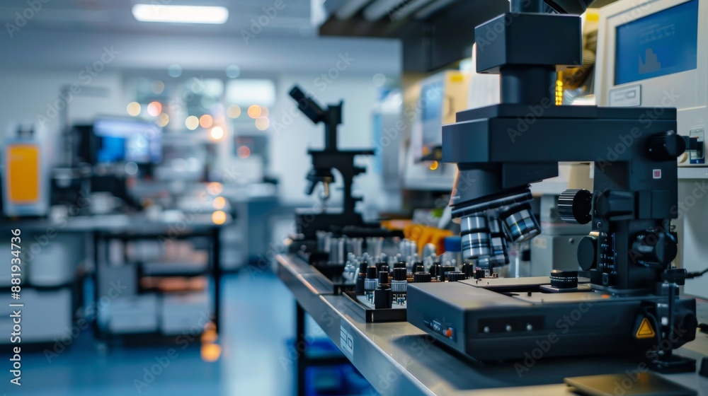 Microscope in a Modern Laboratory Setting Microscope in a Modern Laboratory Setting