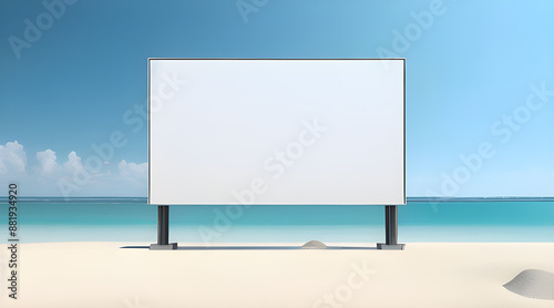 blank billboard on the beach