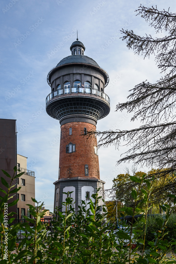 View of Water Tower with observation deck and Murarium Museum. Zelenogradsk. Kaliningrad region. Russia