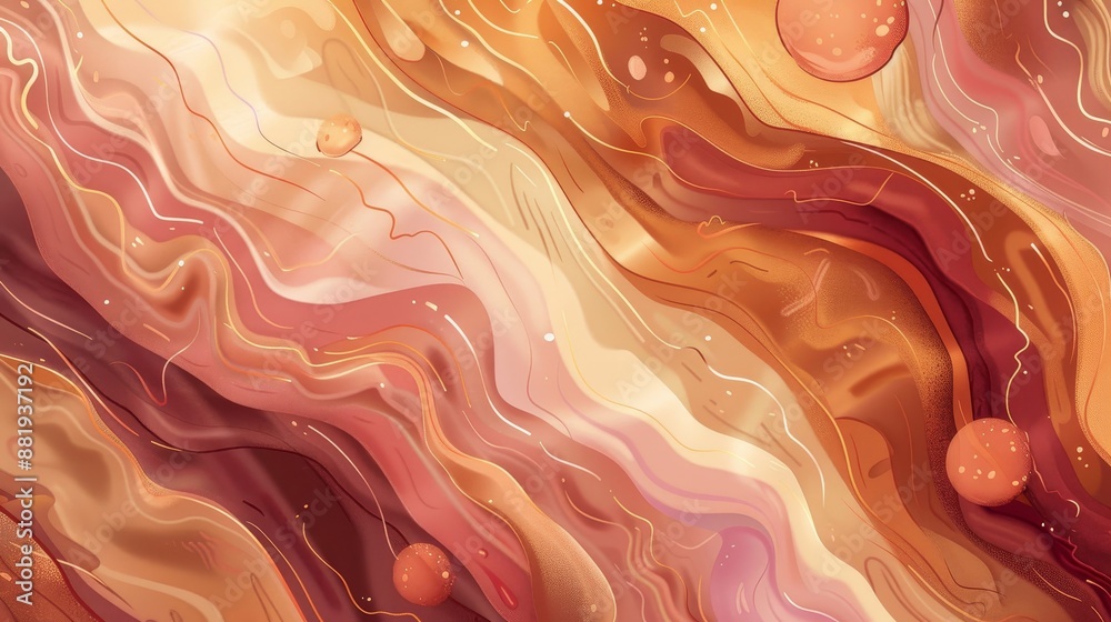 Obraz premium Sandstone brown and dusty pink design with ribbon-like desert river shapes