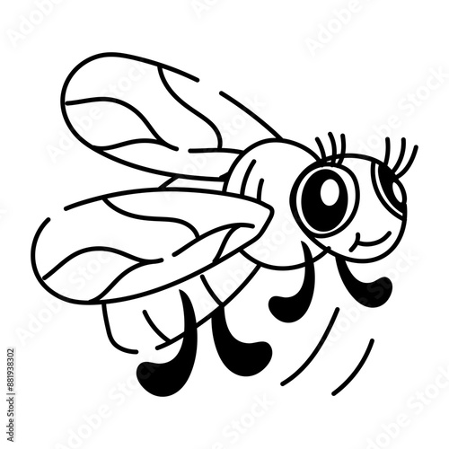 A doodle style icon of diptera 