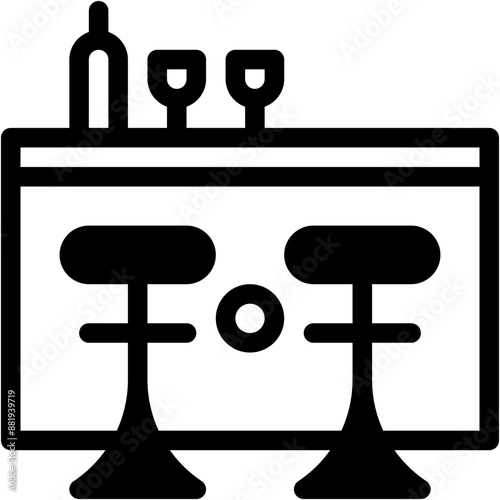 Bar, Bar Counter, Cocktail, Beer, Drink Icon