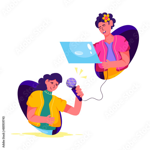 A flat style illustration of public relation 