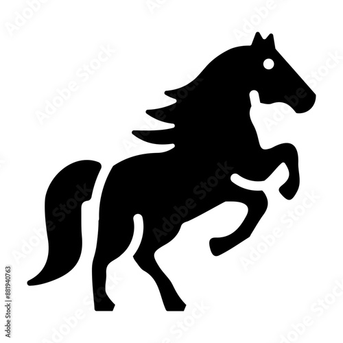 A solid style icon of equine jumping 