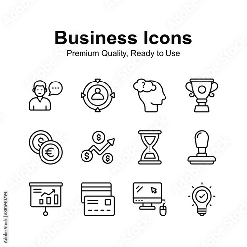 Pack of business and finance icons in modern design style