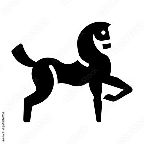 Racing horse icon in filled style 