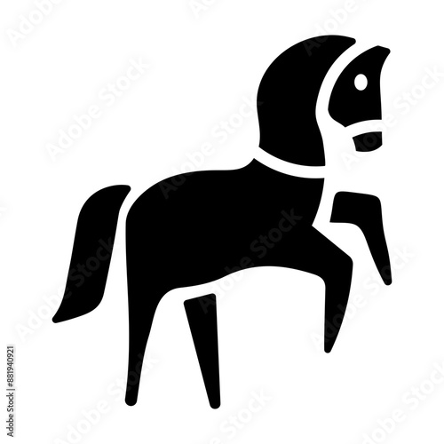 An icon of equus animal in solid style 