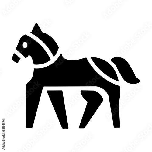 A solid icon of farm horse 