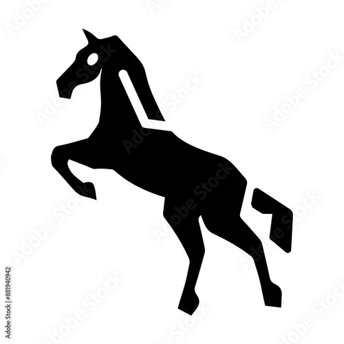 A solid style icon of domestic horse 