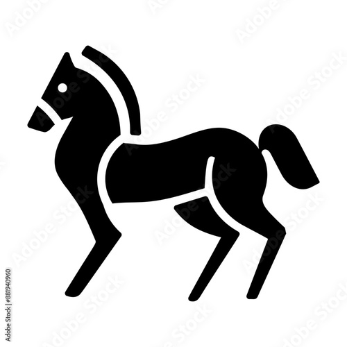 A slid style icon of steed 