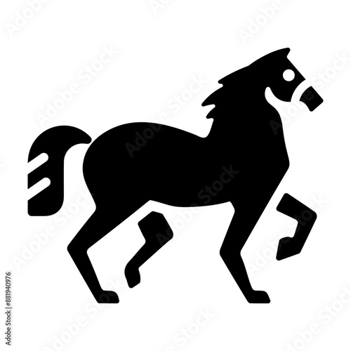 An icon of equus animal in solid style 