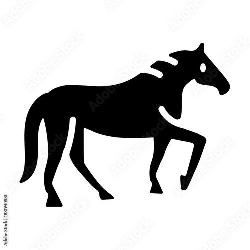 A glyph style icon of stallion 