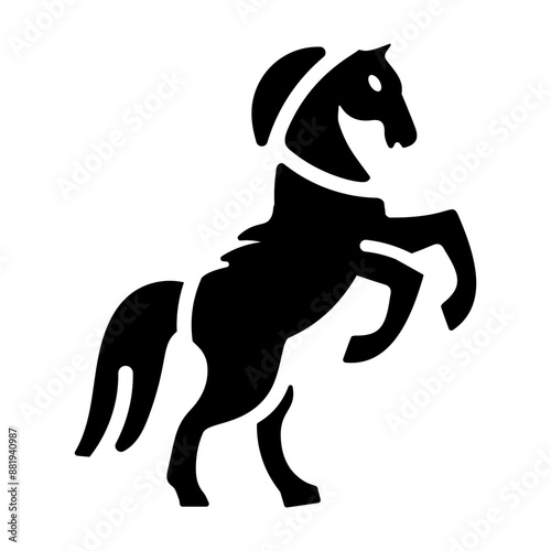 A solid style icon of equine jumping 