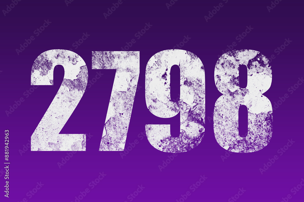 flat white grunge number of 2798 on purple background. flat white grunge number of 2798 on purple background.