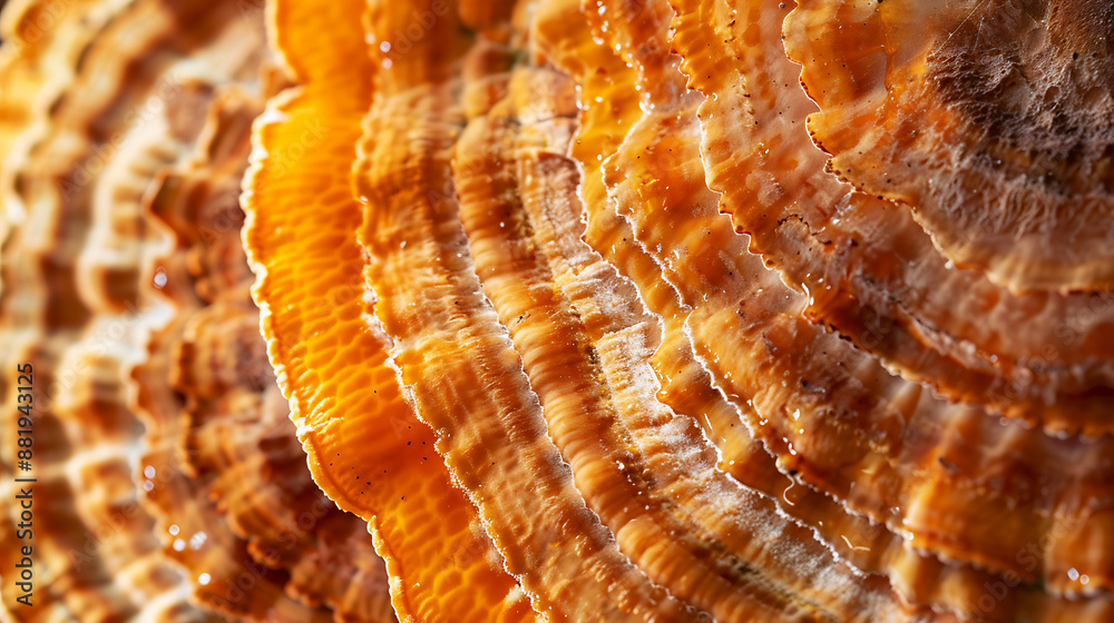 Mushroom extreme closeup background. Generative AI