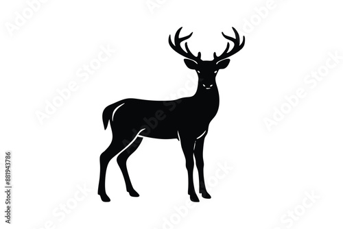 Deer Silhouette - Elegant Wildlife Animal Vector Design. 