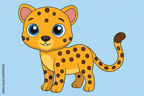 Cute Cheetah Cartoon - Adorable and Playful Vector Illustration