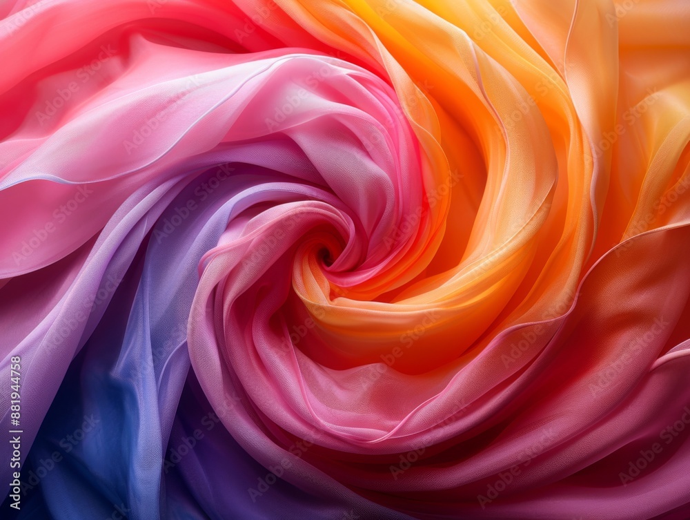 Fototapeta premium Abstract Swirling Fabric with Ombre Gradient