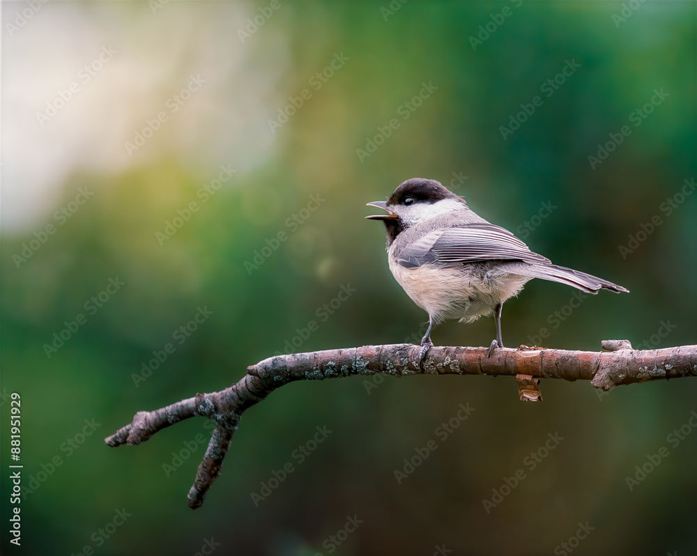 Obraz premium Black-capped chickadee singing 