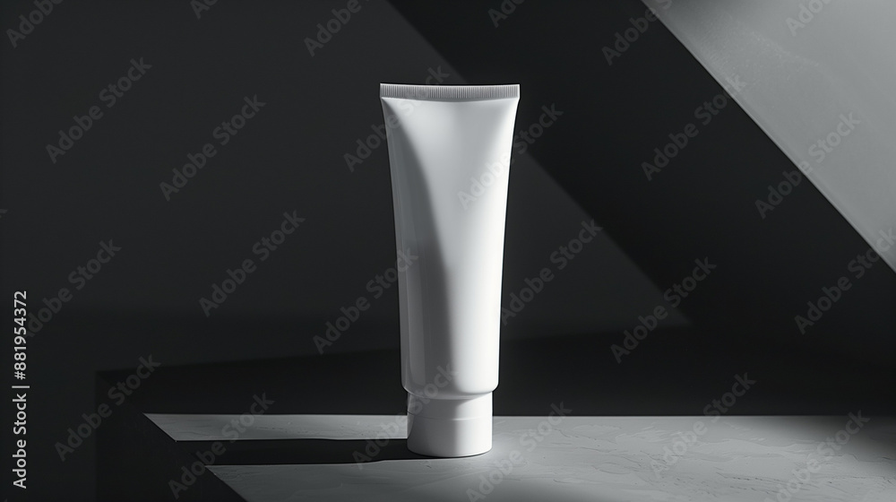 160ml white tube standing against a grayish black background, tube with a minimalist design without labels, Photography, Canon EOS 5D Mark IV with 50mm f/1.8 lens, --ar 16:9 --v 6 ai generated images 160ml white tube standing against a grayish black background, tube with a minimalist design without labels, Photography, Canon EOS 5D Mark IV with 50mm f/1.8 lens, --ar 16:9 --v 6 ai generated images