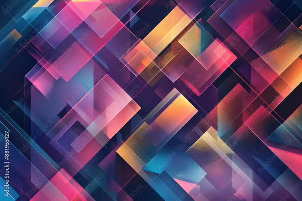 Abstract background with overlapping shapes creating a colorful and modern geometric pattern
