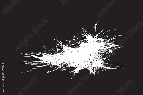 Black Grunge Texture Silhouette on White Background - Vector Image for Textures
