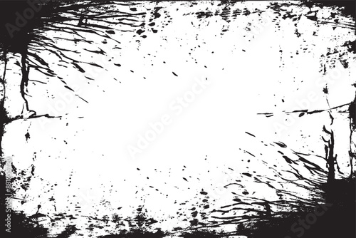 Black Grunge Texture Silhouette on White Background - Vector Image for Textures