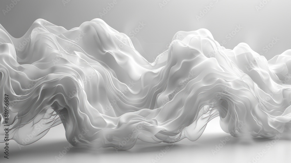 Abstract White Fabric Waves Abstract White Fabric Waves