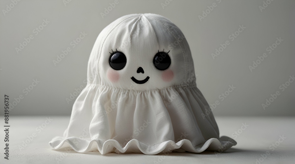 Obraz premium halloween ghost doll on white background, generative.ai 