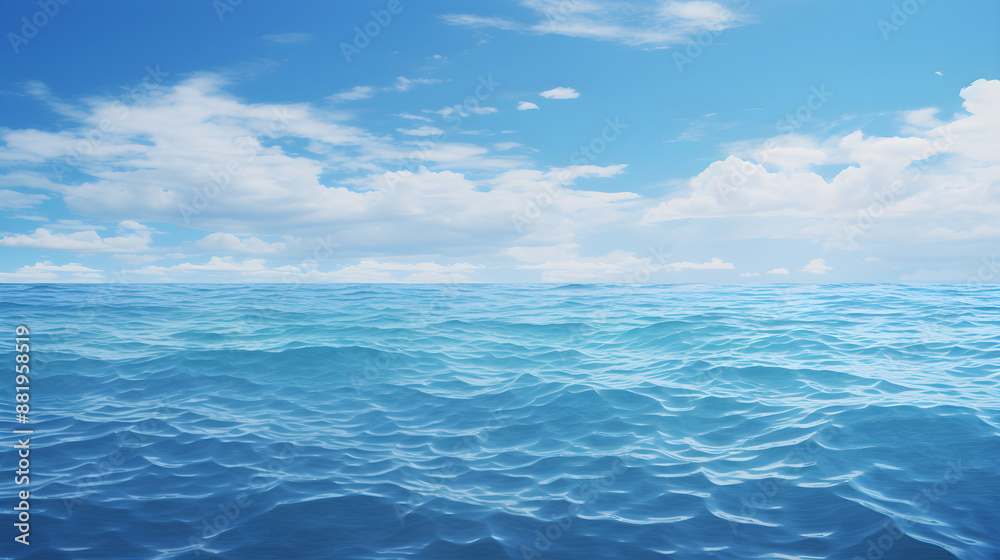 Mesmerizing Panoramic View of the Vast and Tranquil Deep Blue Ocean Under the Azure Sky Mesmerizing Panoramic View of the Vast and Tranquil Deep Blue Ocean Under the Azure Sky