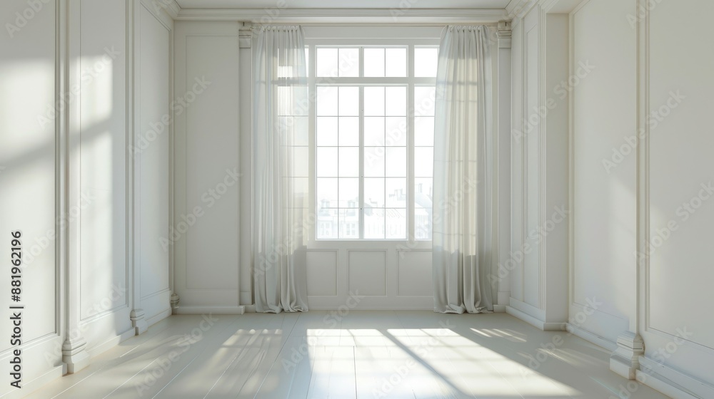 Fototapeta premium Room with window unoccupied and white