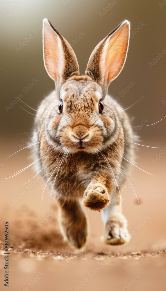 Obraz premium Eager Rabbit's Curious Dash