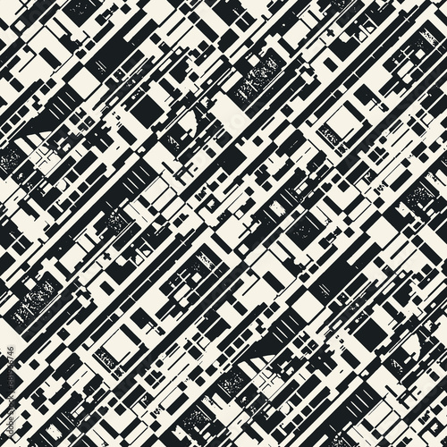 Monochrome Abstract Graphic Textured Pattern