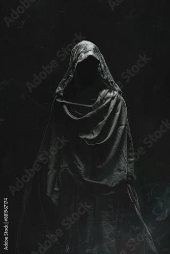 Person in hoodie standing in dark