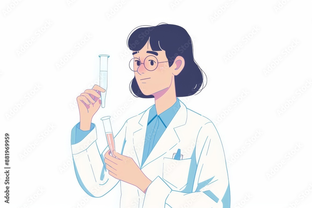 A researcher in a white coat holds a test tube, surrounded by laboratory equipment. The scene conveys a sense of scientific discovery and experimentation. A researcher in a white coat holds a test tube, surrounded by laboratory equipment. The scene conveys a sense of scientific discovery and experimentation.