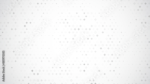 Healthcare Medical Plus Pattern. White Mathematical Plus Symbols Pattern. Math Design Elements Background. Medical Tech Background. Vector Illustration.