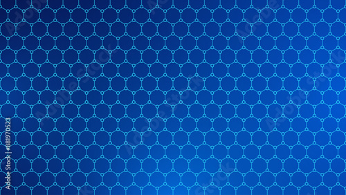 Hexagonal Abstract Technology Background. Hexagons Pattern Nanomaterial Structure. Hi-tech Cyber Hexagon Sci-Fi Game Banner Grid. Vector Illustration