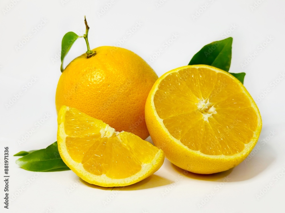 Organic orange with sliced Organic orange with sliced