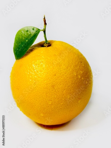Organic fresh orange on white background 
