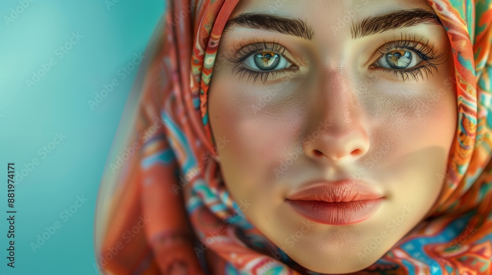 Attractive young Aboriginal woman in hijab headscarf Religious women in the modern world Attractive young Aboriginal woman in hijab headscarf Religious women in the modern world