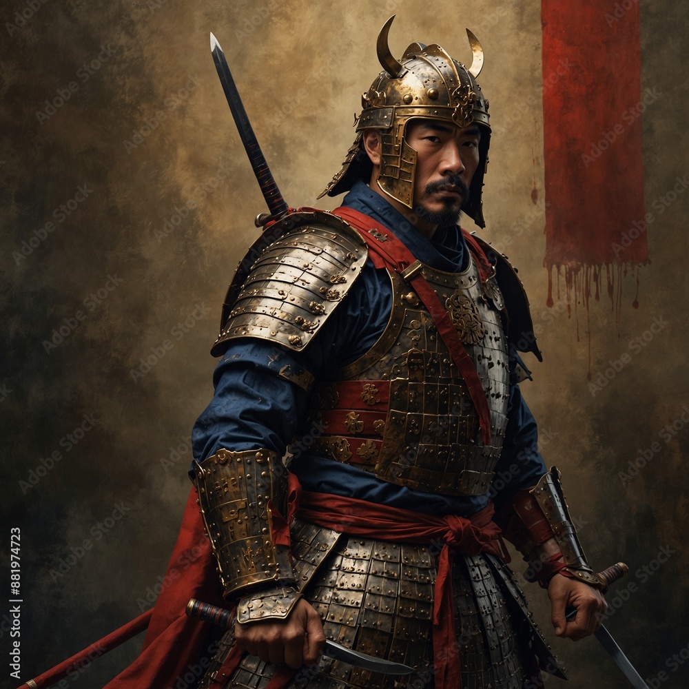 Within the confines of an ancient Japanese code of honor lies the essence of Bushido. A pristine example of disciplined warriors adorned in traditional armor stands as the primary subject of this pain Within the confines of an ancient Japanese code of honor lies the essence of Bushido. A pristine example of disciplined warriors adorned in traditional armor stands as the primary subject of this pain