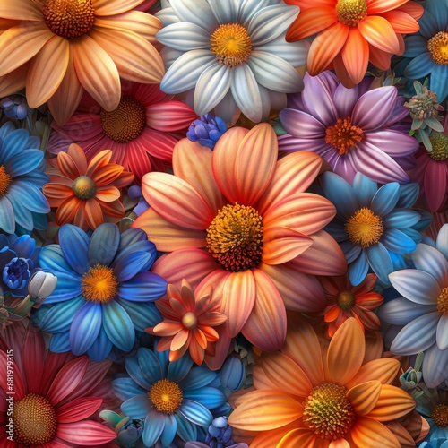Vibrant Floral Tapestry © racesy