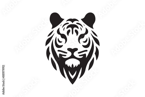 Royal Bengal Tiger head silhouette. illustrations of a majestic Bengal tiger