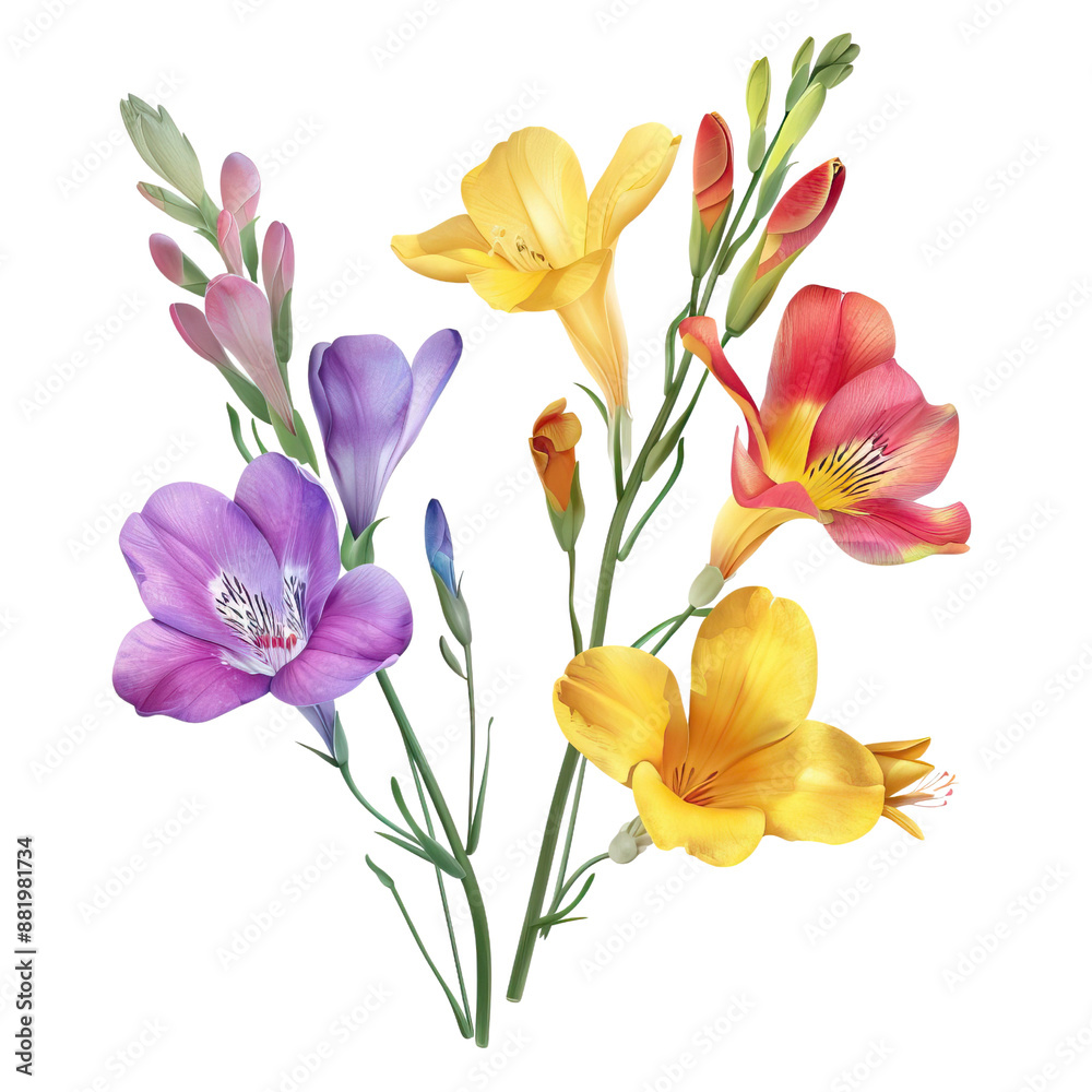Naklejka premium wildflower clip art watercolor illustration
